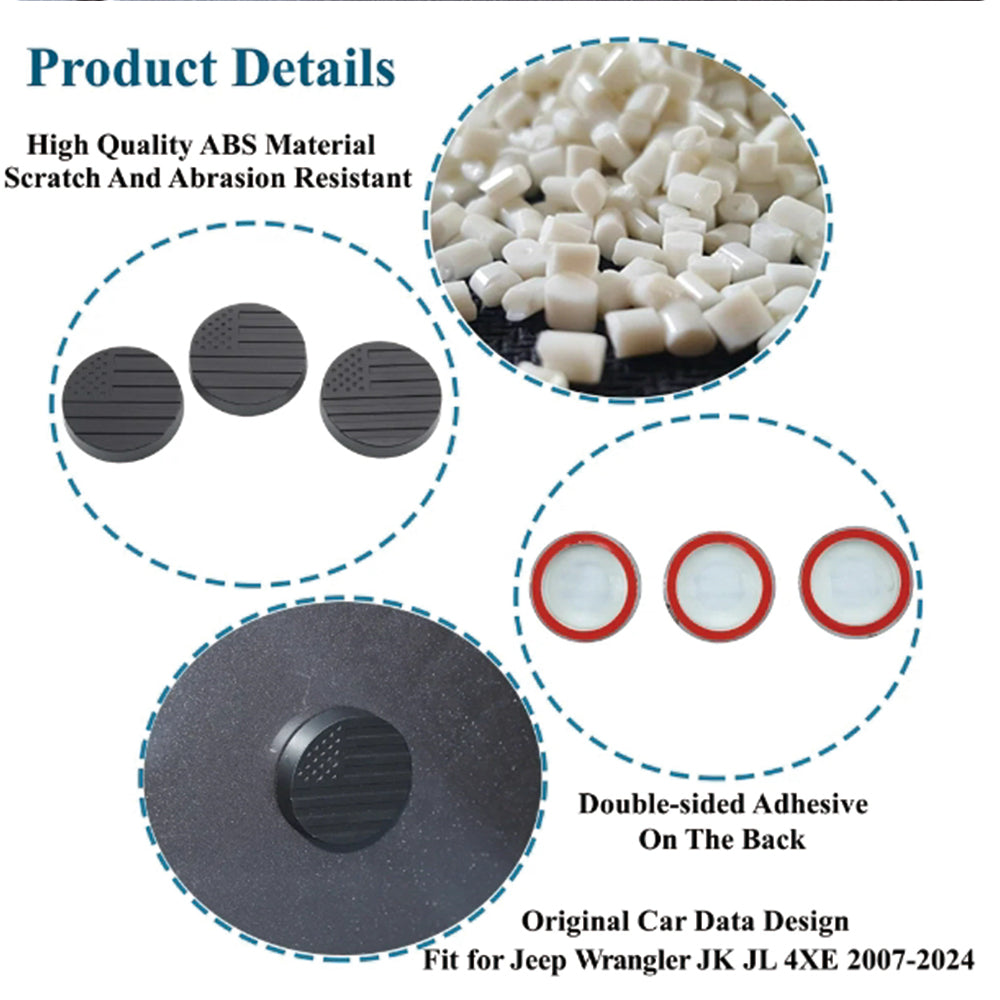 ETL INDUSTRIES Keyhole Covers Door Lock Protection for Jeep Wrangler TJ JK JL Gladiator JT 1997-2024 Exterior Accessories