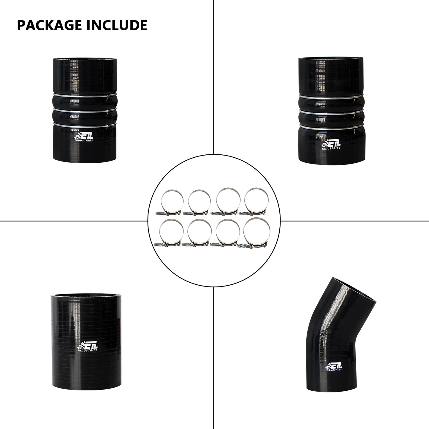 ETL INDUSTRIES Intercooler Hose & Clamps Kit Fits 2003-2007 for Ford F250 F350 F450 F550 Turbo Charge Intercooler Hose CAC Boots Clamps Kit for Ford 6.0L Powerstroke Diesel