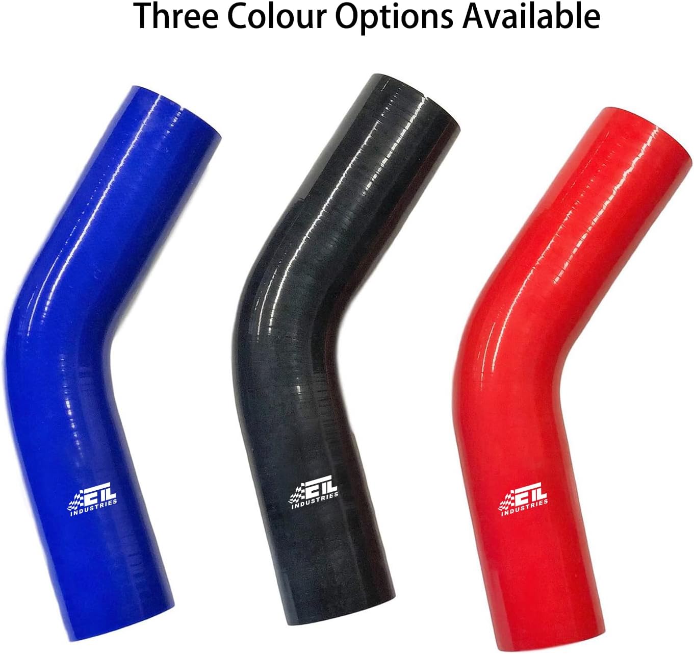 ETL INDUSTRIES 3.5IH ID, 6IH Leg Length 45 Degree Bend Silicone Coupler Hose, 4-Ply Reinforced Universal Silicone Pipe Elbow Hose for Intake Tube Intercooler Piping Blue