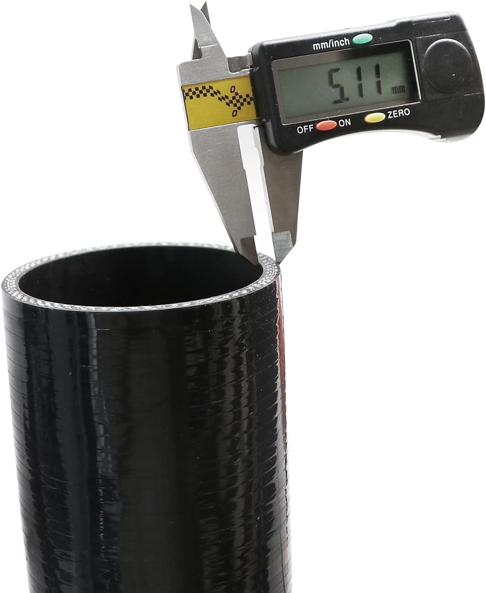 ETL INDUSTRIES 1.5IH ID, 6IH Leg Length 45 Degree Bend Silicone Coupler Hose, 4-Ply Reinforced Universal Silicone Pipe Elbow Hose for Intake Tube Intercooler Piping Black