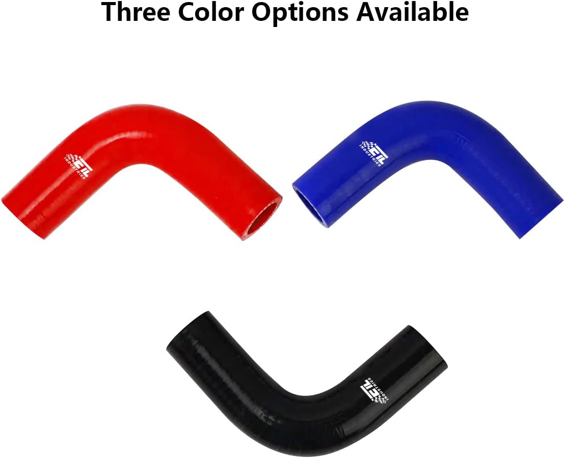 ETL INDUSTRIES 1.5IH ID, 7IH Leg Length 90 Degree Elbow Silicone Coupler Hose, 4-Ply Reinforced Universal Silicone Pipe Hose Turbo Intake Tube Intercooler Piping Red