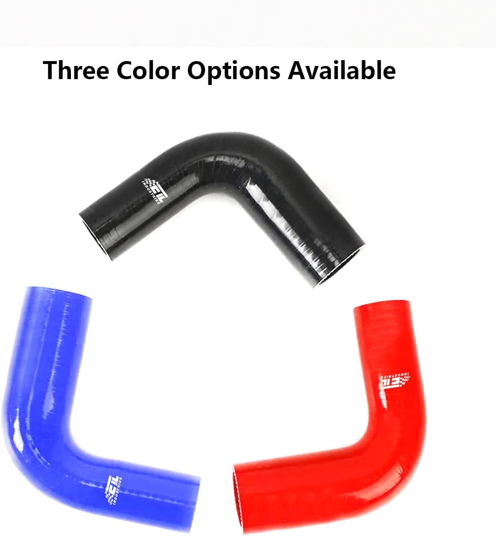 ETL INDUSTRIES 2.5IH ID, 8IH Leg Length 90 Degree Elbow Silicone Coupler Hose, 4-Ply Reinforced Universal Silicone Pipe Hose Turbo Intake Tube Intercooler Piping Blue