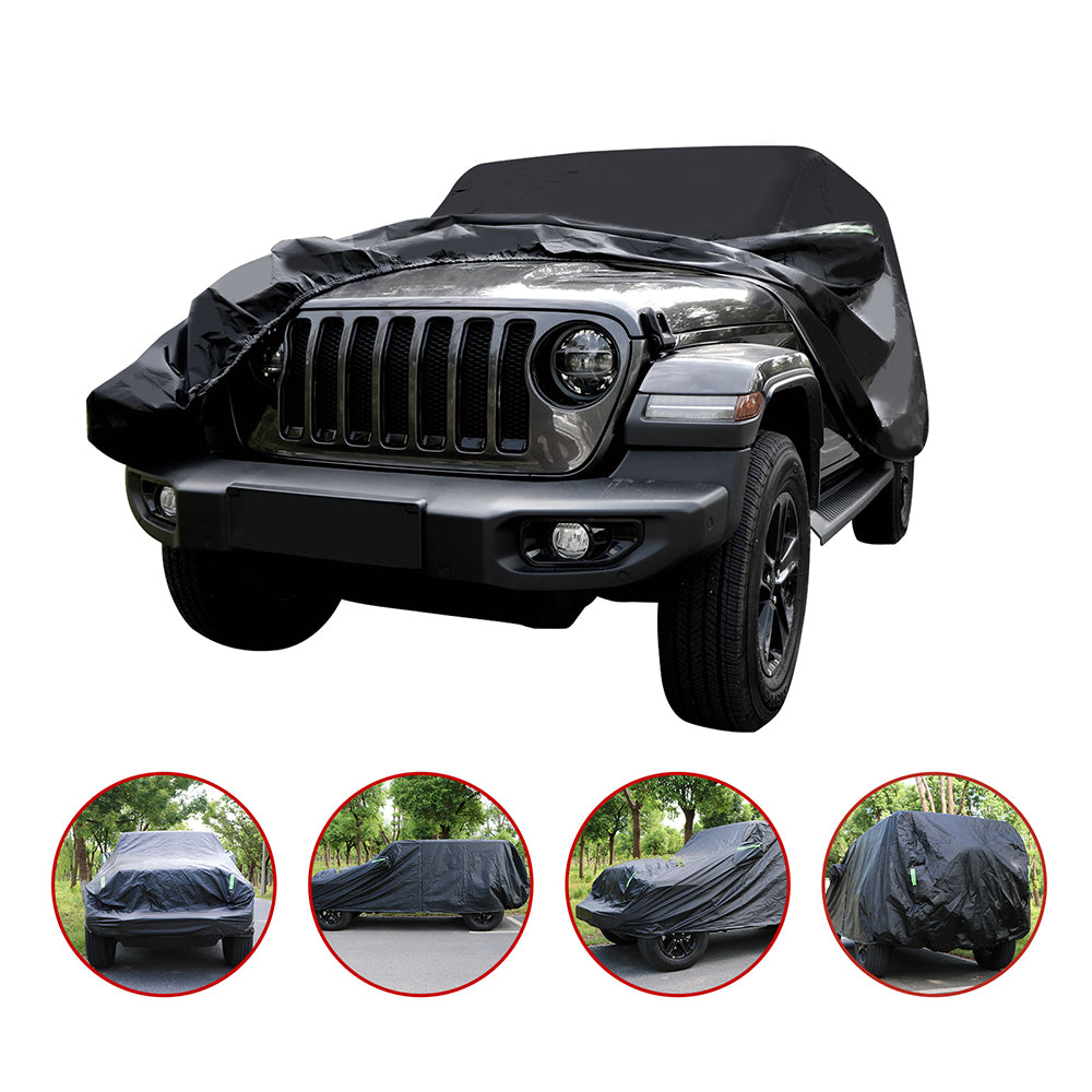 ETL INDUSTRIES Thickened Car Cover for Jeep Wrangler Waterproof 2 Door, Outdoor Full Exterior for Jeep Covers Fits JK JL TJ YJ CJ