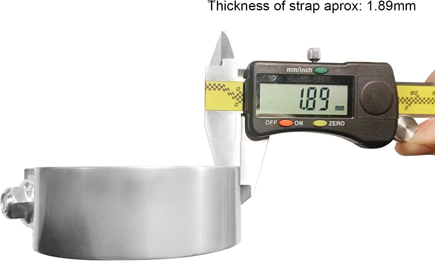 ETL INDUSTRIES 3.5 Inch Exhaust Clamp, Narrow Band Clamp 304 Stainless Steel Clamp for Muffler, 1 Pc, Silver