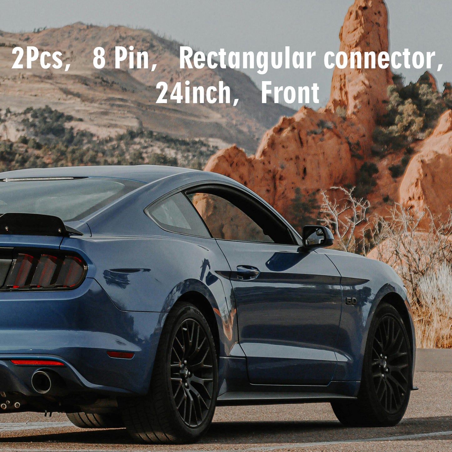 ETL INDUSTRIES 2Pcs 24IH 8 Pin Oxygen Sensor Extension Harness Wires for 2011-2017 Ford Mustang V6 (Front Only) Rectangular Connector Front