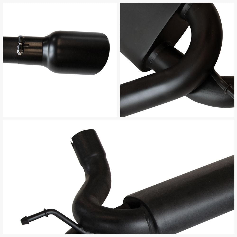 ETL INDUSTRIES Exhaust Muffler System Kit for Jeep Wrangler JK 2007-2018 2/4 Door – 2.5" Inlet, 4" Dual Wall Stainless Steel Tips, Matte Black