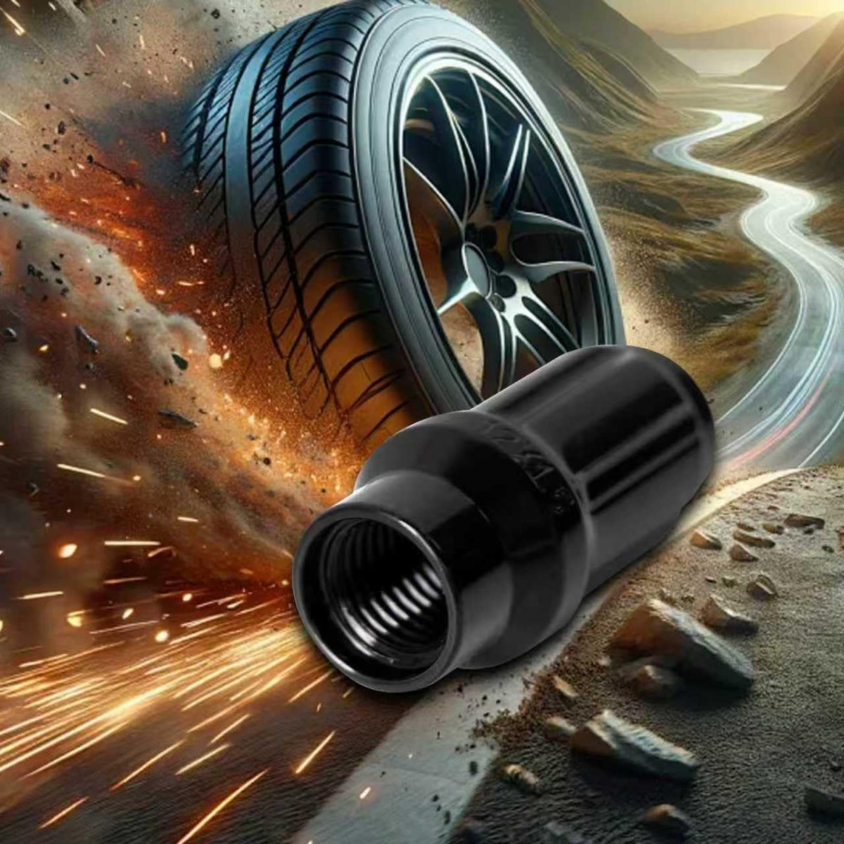 ETL INDUSTRIES M12x1.5 Spline Lug Nuts for Toyota Tacoma 4Runner – 24 Pcs Extended Closed End, 60° Cone, with Socket Key