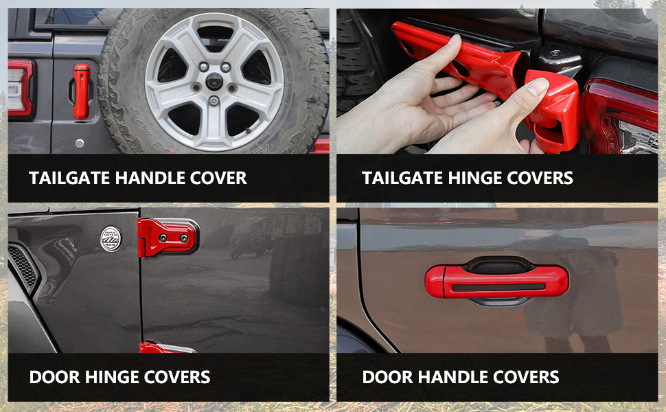 ETL INDUSTRIES 22PCS Purple Exterior Trim Kit for Jeep JL 2018-2025 – Full Set Door Hinge & Handle Covers