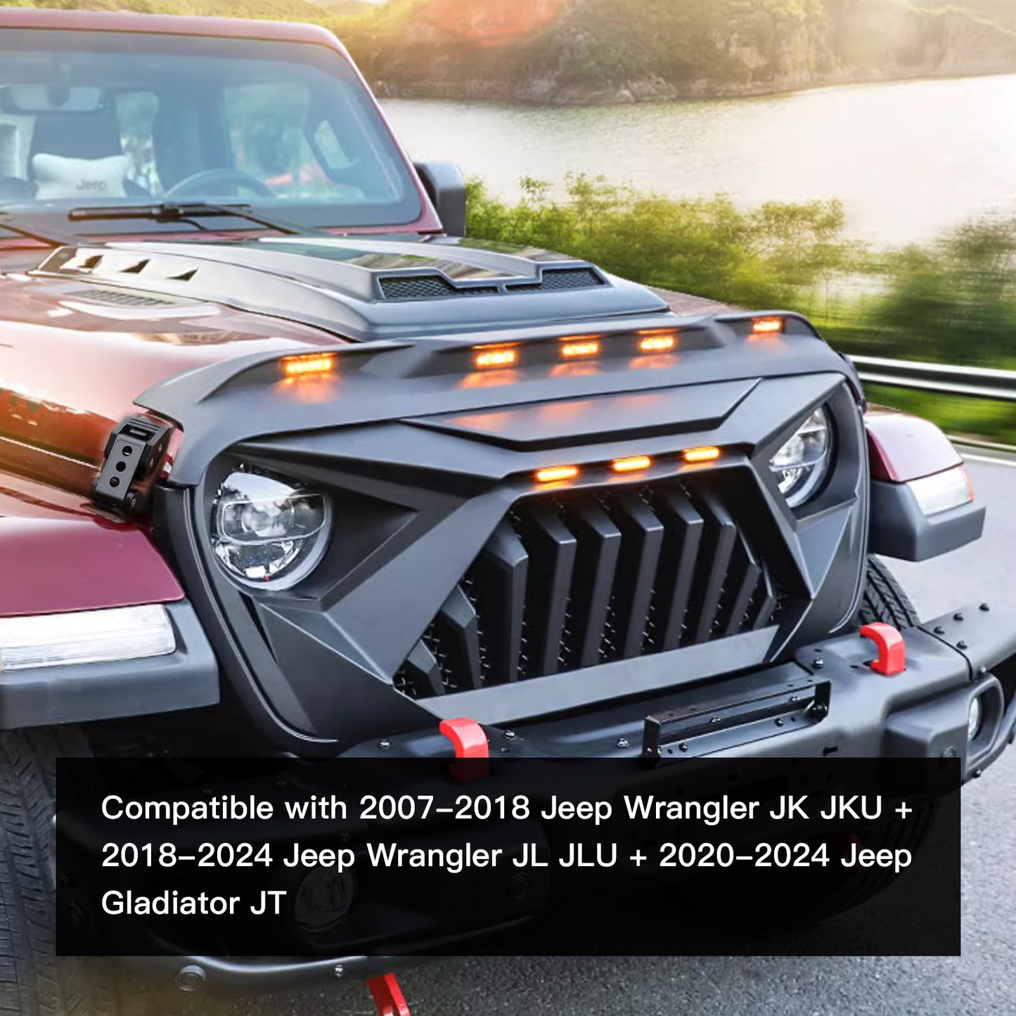 ETL INDUSTRIES Hood Latches Aluminum Hood Catch Kits for Jeep Wrangler JK/JKU 2007-2018, JL JLU 2018-2024 & Jeep Gladiator JT 2020-2024 Latch Locking