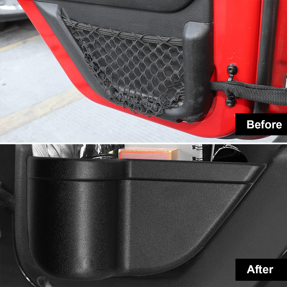 ETL INDUSTRIES Door Storage Pockets for Jeep JK 2007-2018 – 4PCS Front & Rear Organizer Tray Set