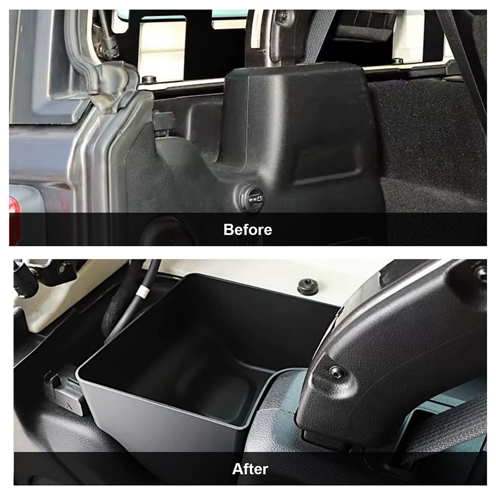 ETL INDUSTRIES Wheel Well Trunk Organizers Storage for 2018-2023 Jeep Wrangler JL JLU Rear Left & Right Side Interior Accessories Storage Bin Box Tray Black
