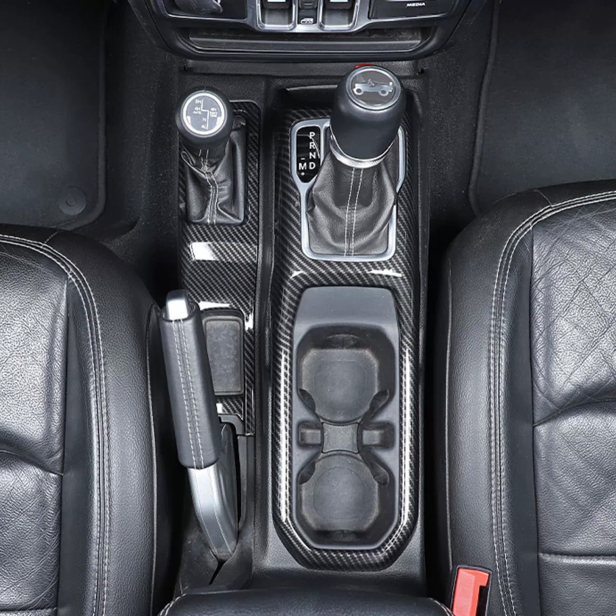 Carbon Fiber Dash Trim Kit for Jeep Wrangler JL & Gladiator JT 2018-2023 | Black & Red Options