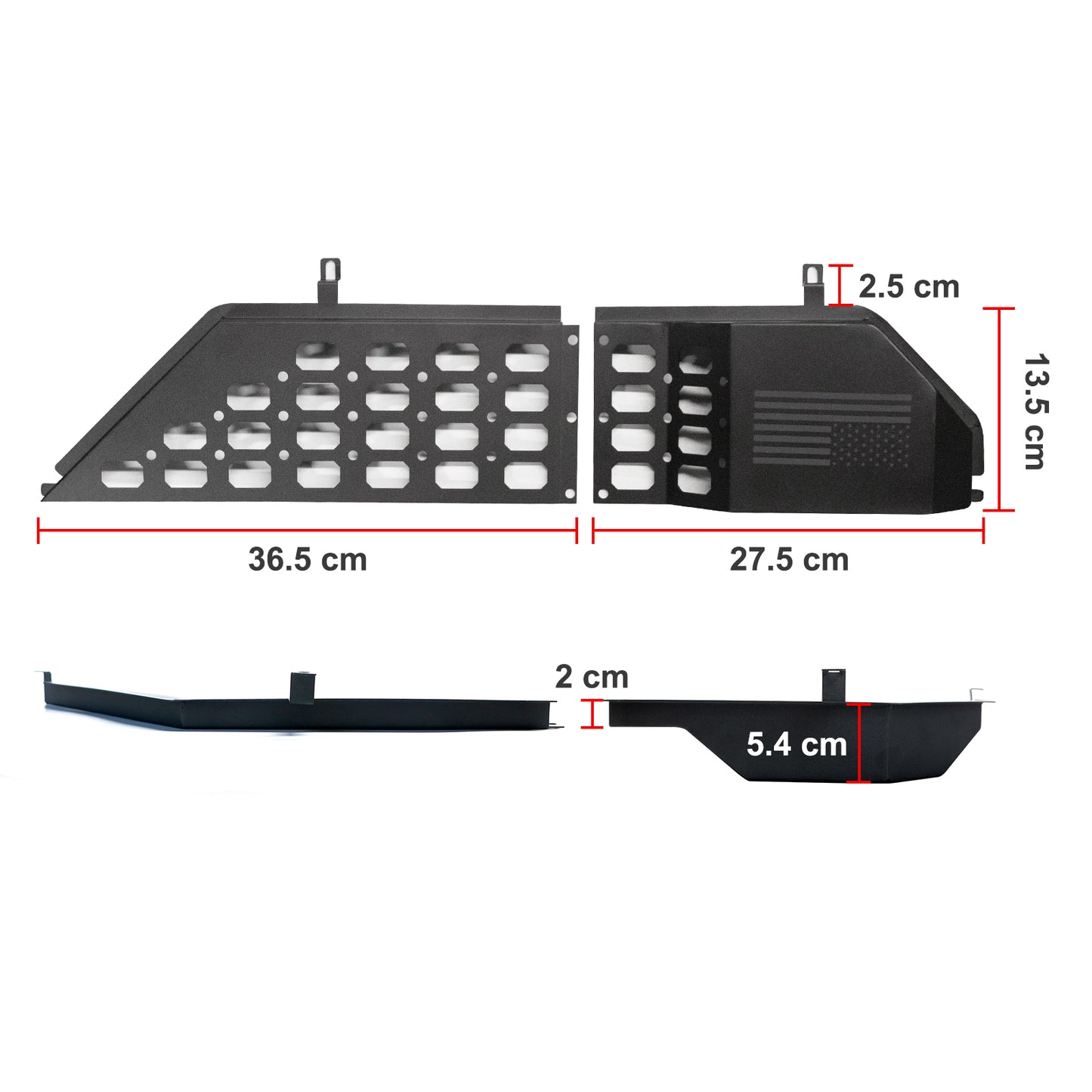 ETL INDUSTRIES Metal Front Door Storage Pockets For 2018-2024 Jeep Wrangler JL JLU 4XE & 2020-2024 Gladiator JT, Door Side Insert Organizer Tray Box (Not for Power Seats)