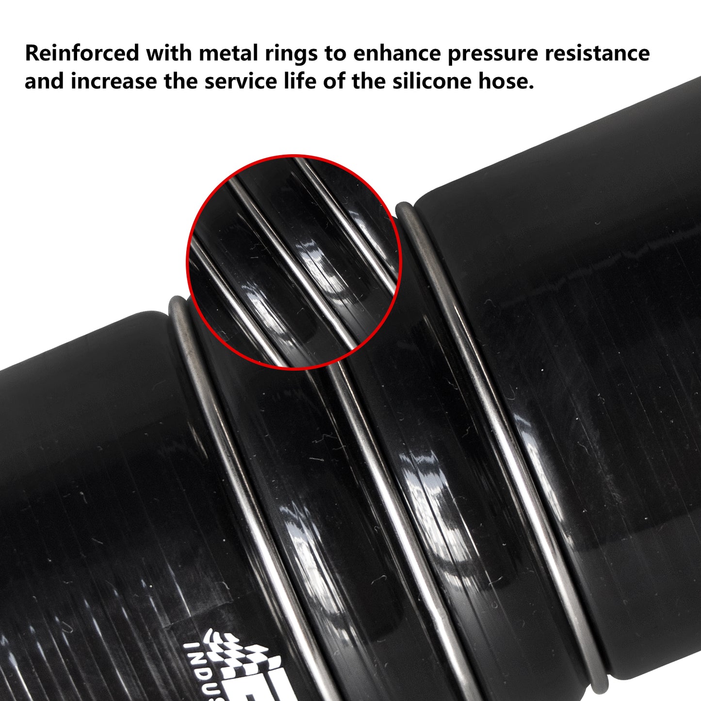 ETL INDUSTRIES 3IH X 6IH Silicone CAC Charge Air Cooler Hump Hose Boot Set, 4-Ply Reinforced Universal Silicone Cac Hose with Stainless Steel Clamp