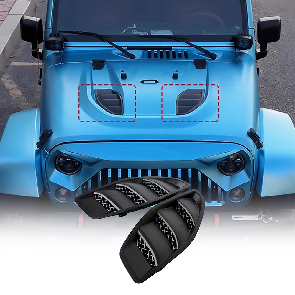 ETL INDUSTRIES Hood Vent Cover Exterior Accessories for 2007-2018 Jeep Wrangler JK JKU