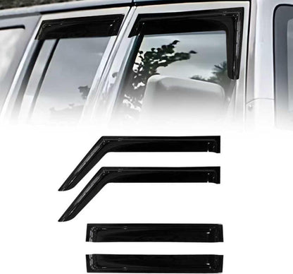 Side Window Visor Deflectors Rain Guards for Jeep Wrangler JK JKU 2007-2018 4-Door, Tape on Wind Guards