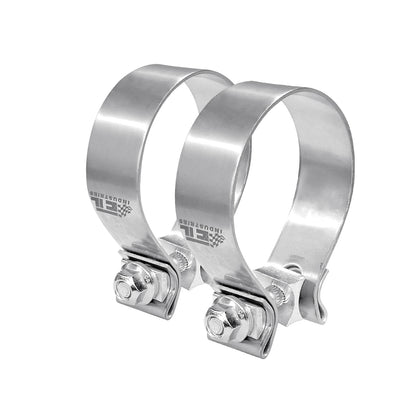 ETL INDUSTRIES 4 Inch Exhaust Clamp, Narrow Band Clamp 304 Stainless Steel, 2 Pcs