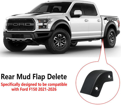 Rear Mud Flap Delete Compatible with Ford F150 2021-2026, 2WD/4WD, Mud Guards Mudflaps Delete Accessories