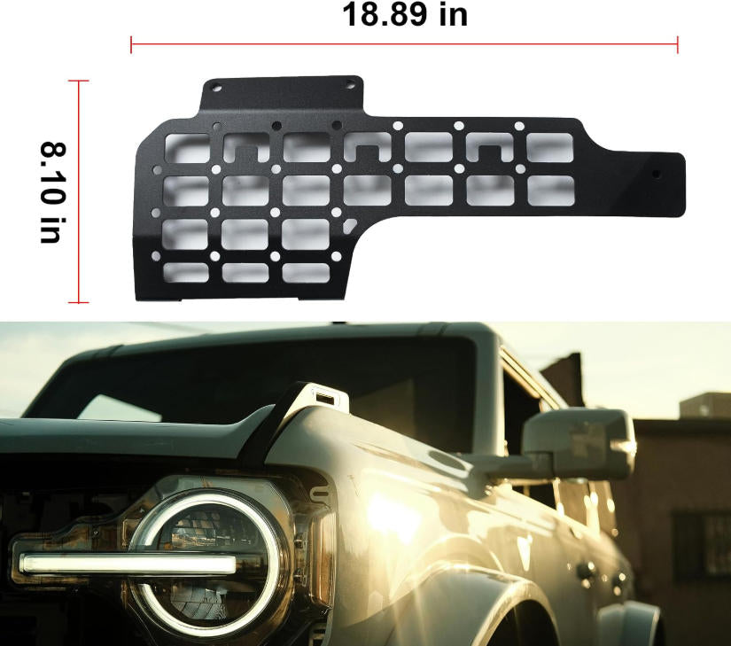 Molle Panel for 2021-2025 Ford Bronco 2/4 Door, Passenger Side Center Console Storage Replacement