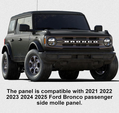 Molle Panel for 2021-2025 Ford Bronco 2/4 Door, Passenger Side Center Console Storage Replacement