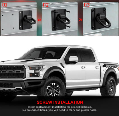 4 Pack Heavy Duty Truck Tie Down Anchors Fit for Ford 2015-2025 F150 F250 F350 & Raptor 2026, Replace# FL3Z-99000A64-B & FL3Z-9928408-AB