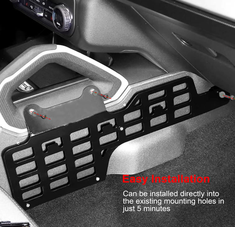 Molle Panel for 2021-2025 Ford Bronco 2/4 Door, Passenger Side Center Console Storage Replacement