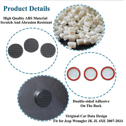 ETL INDUSTRIES Keyhole Covers Door Lock Protection for Jeep Wrangler TJ JK JL Gladiator JT 1997-2024 Exterior Accessories