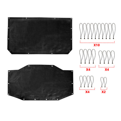ETL INDUSTRIES Mesh Sunshade Bikini Top for Jeep Wrangler 2018-2024 JL Unlimited 4 Door Soft Top Cover UV Sun Protection Sun Shade Roof, Front & Rear (Classic)