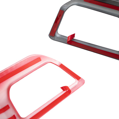 ETL INDUSTRIES Gear Shift Panel Trim Cover Carbon Fiber for Jeep Wrangler JL JLU/Gladiator JT 2018 2019 2020 2021 2022 2023 Decoration Interior Gearshift Panel Handbrake Cover Trim (Red)