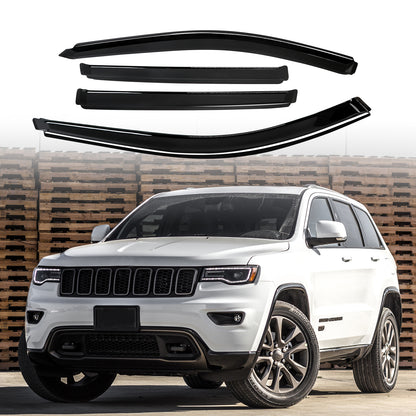 ETL INDUSTRIES in-Channel Side Window Visors Deflectors Rain Guards for Jeep Grand Cherokee 2011 2012 2013 2014 2015 2016 2017 2018 - Wind Guards, Vent Visors, Window Deflectors - 4Pcs