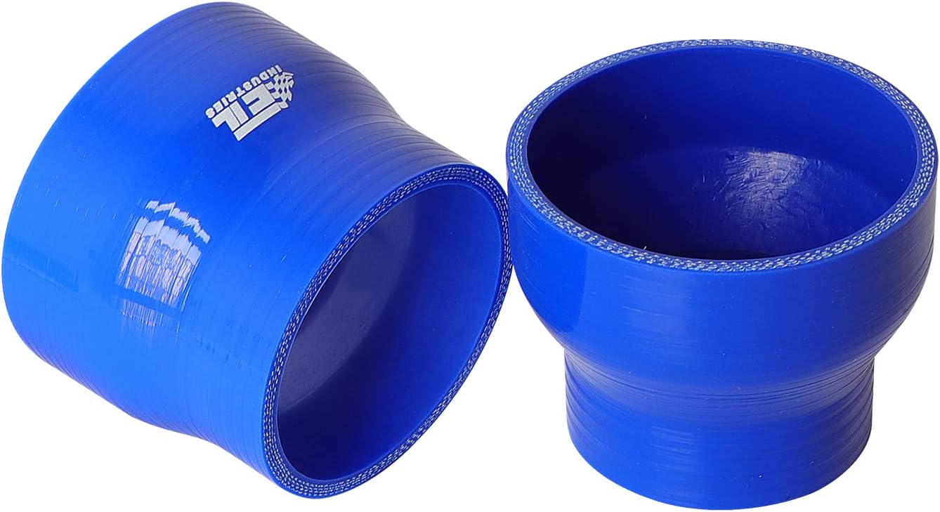 ETL INDUSTRIES 4IH ID to 4.5IH ID, 3IH Length Reducer Silicone Coupler Hose, 4-Ply Reinforced Universal Straight Silicone Reducer Pipe Intake and Intercooler Piping Blue