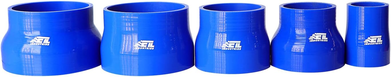 ETL INDUSTRIES 4IH ID to 4.5IH ID, 3IH Length Reducer Silicone Coupler Hose, 4-Ply Reinforced Universal Straight Silicone Reducer Pipe Intake and Intercooler Piping Blue