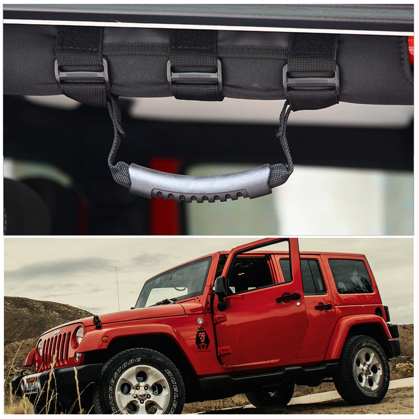ETL INDUSTRIES Roll Bar Grab Handles Grip Handle for 1955-2024 Jeep Wrangler TJ LJ YJ JK JKU JL JLU Sports Sahara Freedom Rubicon Gladiator JT