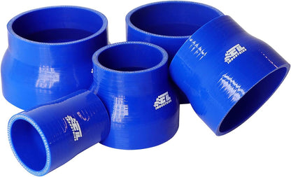 ETL INDUSTRIES 4IH ID to 4.5IH ID, 3IH Length Reducer Silicone Coupler Hose, 4-Ply Reinforced Universal Straight Silicone Reducer Pipe Intake and Intercooler Piping Blue