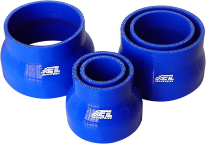ETL INDUSTRIES 4IH ID to 4.5IH ID, 3IH Length Reducer Silicone Coupler Hose, 4-Ply Reinforced Universal Straight Silicone Reducer Pipe Intake and Intercooler Piping Blue