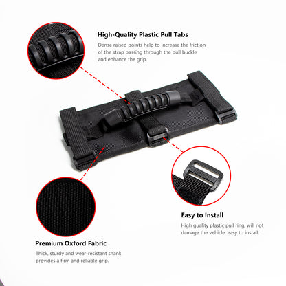 ETL INDUSTRIES Roll Bar Grab Handles Grip Handle for 1955-2024 Jeep Wrangler TJ LJ YJ JK JKU JL JLU Sports Sahara Freedom Rubicon Gladiator JT