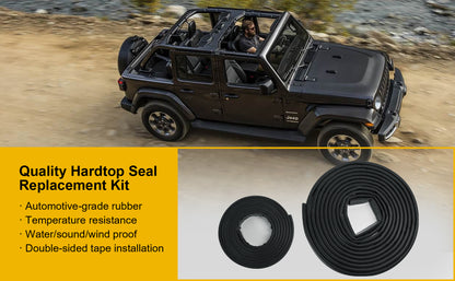 Hardtop Seal Kit for Jeep Wrangler JK/JL 4-Door & Gladiator JT – Weatherstrip Soundproof Rubber Sealing Strips