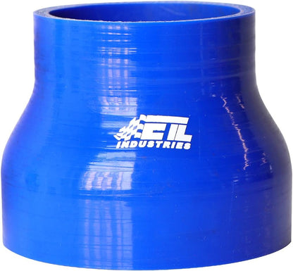 ETL INDUSTRIES 4IH ID to 4.5IH ID, 3IH Length Reducer Silicone Coupler Hose, 4-Ply Reinforced Universal Straight Silicone Reducer Pipe Intake and Intercooler Piping Blue