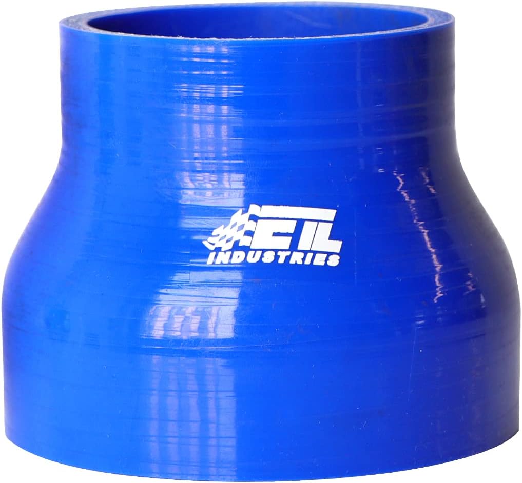 ETL INDUSTRIES 4IH ID to 4.5IH ID, 3IH Length Reducer Silicone Coupler Hose, 4-Ply Reinforced Universal Straight Silicone Reducer Pipe Intake and Intercooler Piping Blue