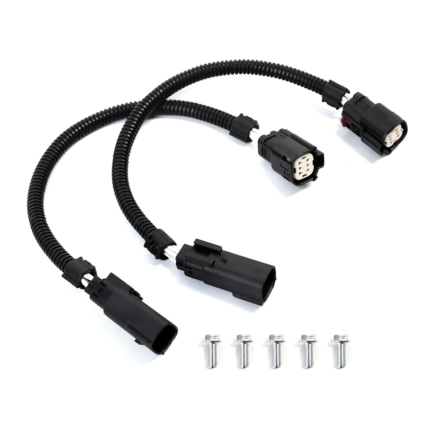 ETL INDUSTRIES 2Pcs 12IH 6 Pin O2 Oxygen Sensor Extension Harness Wires for Ford Mustang GT 5.0L V8 and 3.7L V6 2015-2017 Rectangular Connector Front with Screws