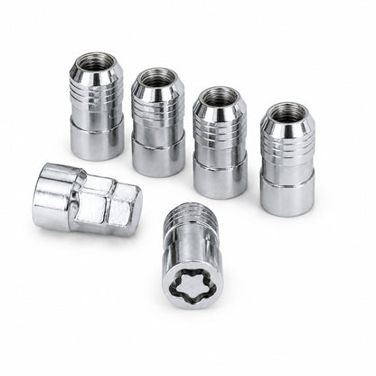 M14 x 1.5 Wheel Lock Set – 5 Locks & 1 Key, Chrome Cone Seat, Anti-Theft Lug Nuts