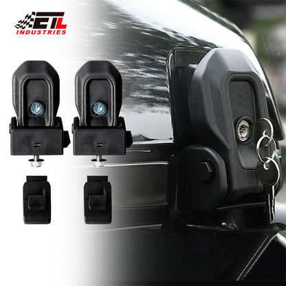 ETL INDUSTRIES Hood Latch Lock Catch Brackets Cover for 2018-2023 Jeep Wrangler JL JLU