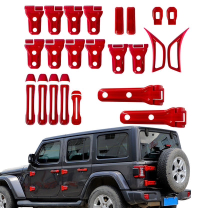 ETL INDUSTRIES 22PCS Purple Exterior Trim Kit for Jeep JL 2018-2025 – Full Set Door Hinge & Handle Covers