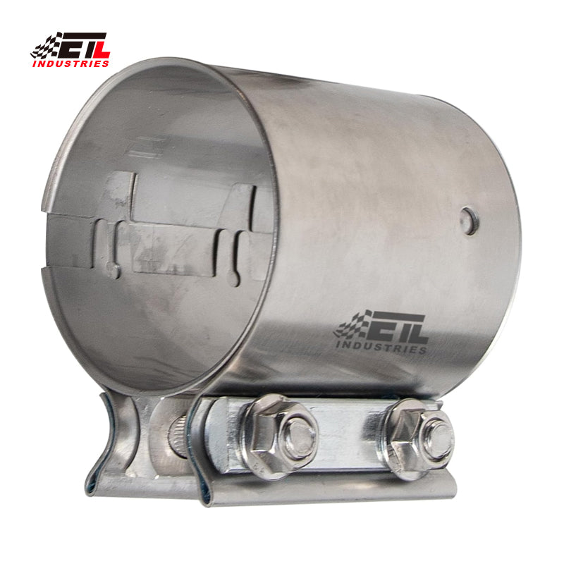 ETL INDUSTRIES 3 Inch Exhaust Clamp, Butt Joint Clamp Sleeve Coupler 304 Stainless Steel, 1 Pc