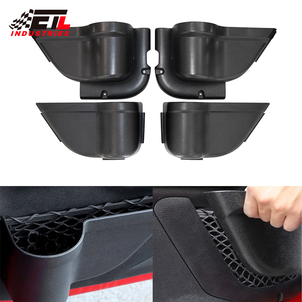 ETL INDUSTRIES Door Storage Pockets for Jeep JK 2007-2018 – 4PCS Front & Rear Organizer Tray Set