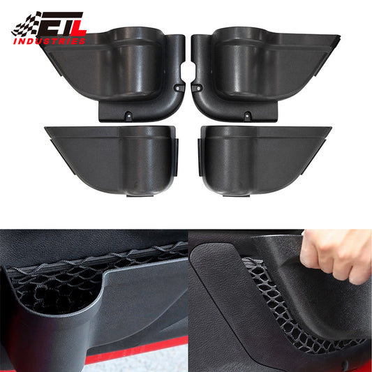ETL INDUSTRIES 4PCS Front + Rear Door Storage Pockets, Door Side Insert Organizer Tray Box for 2011-2018 Jeep Wrangler JK JKU 2/4 Door Interior Storage Accessories, Front+Rear