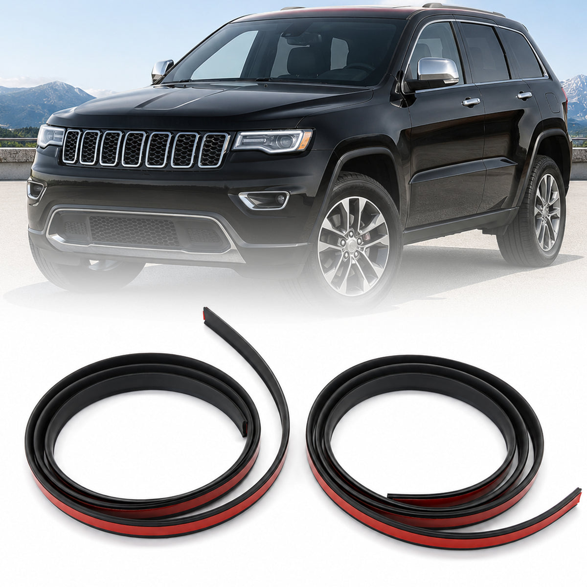 Pair Roof Drip Molding Strip for Jeep Grand Cherokee 2011-2022 – Left & Right Rubber Weatherstrip Seal (Replaces 55079291AD & 55079290AD)