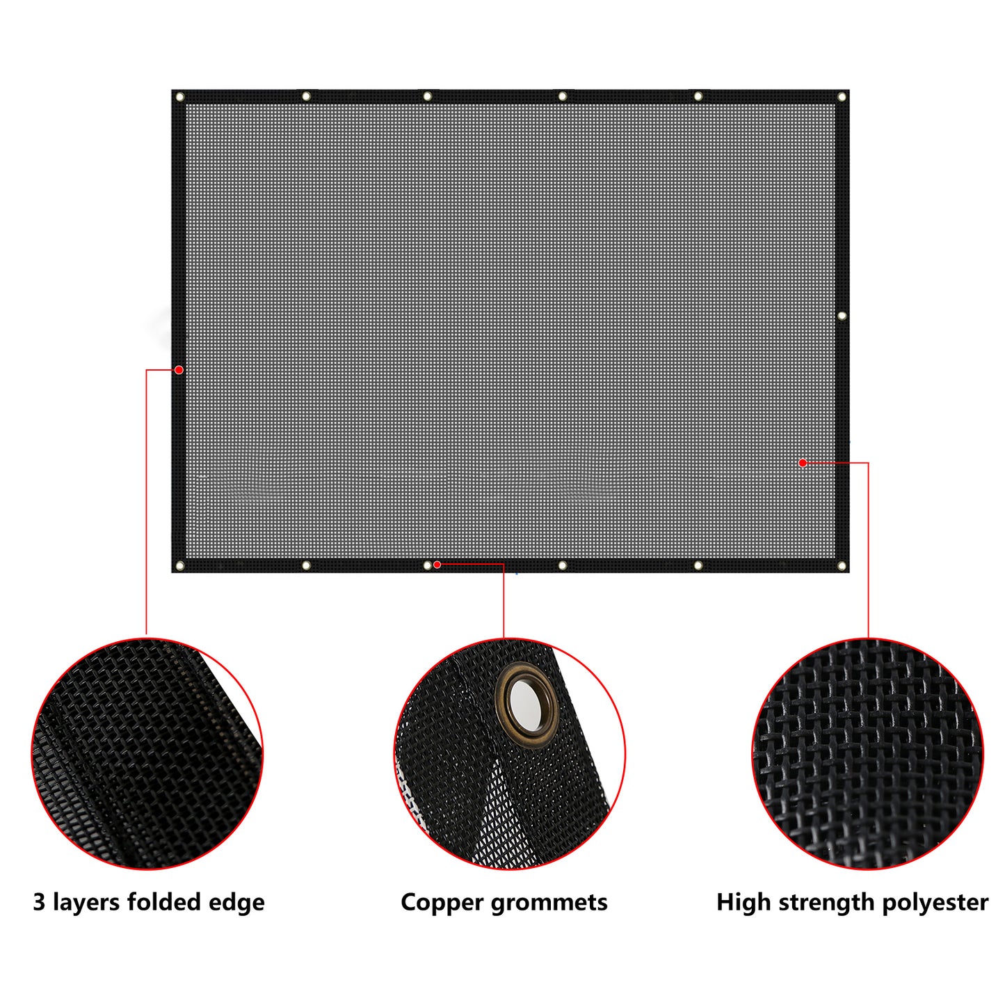 ETL INDUSTRIES Mesh Sunshade Bikini Top for Jeep Wrangler TJ 1997-2006 2 Door Polyester Soft Top Cover UV Sun Protection Sun Shade Roof (Black)