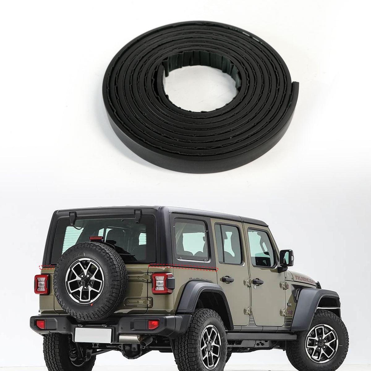Hardtop Seal Kit for Jeep Wrangler JK/JL 4-Door & Gladiator JT – Weatherstrip Soundproof Rubber Sealing Strips