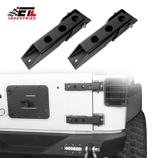 ETL INDUSTRIES Steel Tailgate Hinge Set Reinforced Heavy Duty - Rear Door Hinges Tail Gate Hinge Cover Bracket Fits 1997-2006 for Jeep Wrangler TJ Unlimited 2/4 Door (1)